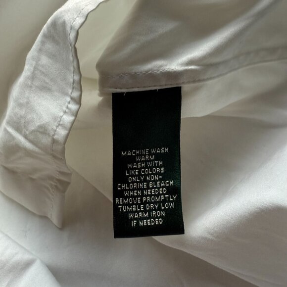 NWT Lauren Ralph Lauren Oversized Button-Up Shirt Top Womens 1X Timeless White - Picture 7 of 12